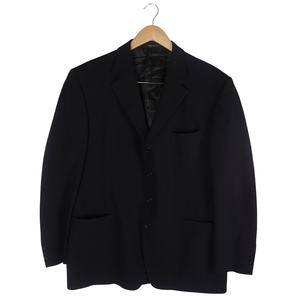 Versace Classic V2 Mens Black Wool Blend Blazer Jacket Made‎ in Italy 54 fits 44